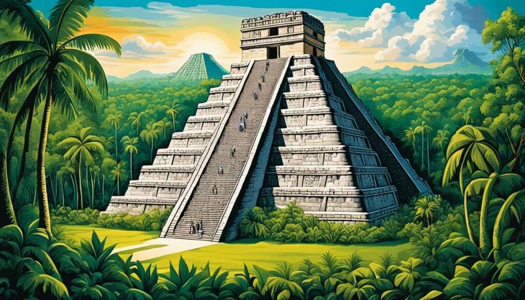 Maya-Tempel und Pyramiden