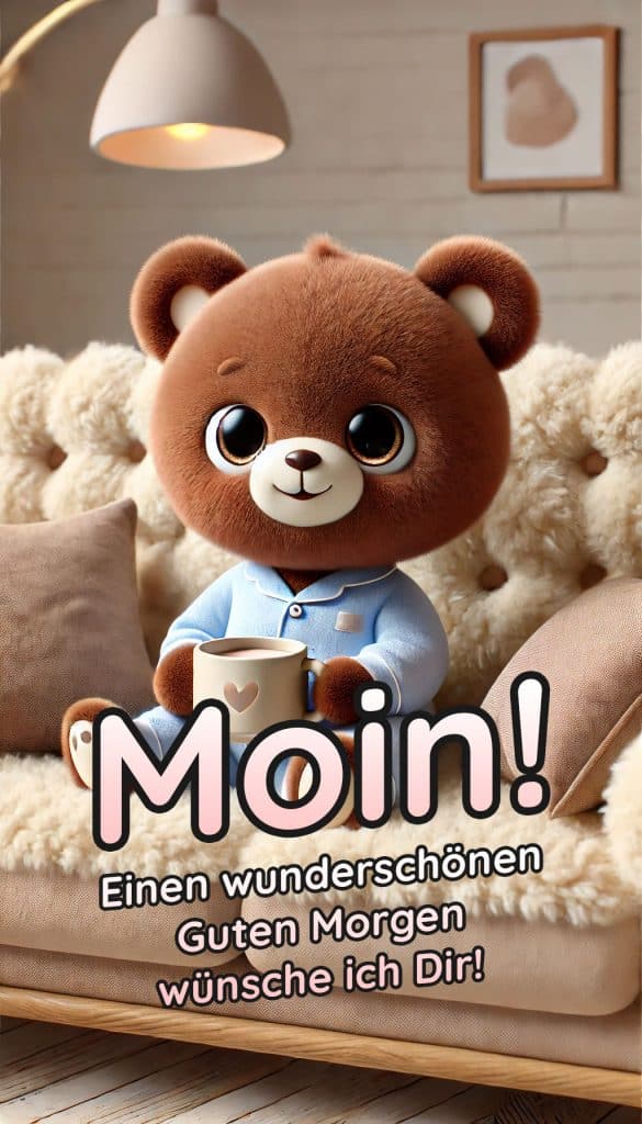 Lustiger Guten Morgen Gruss mit Bär