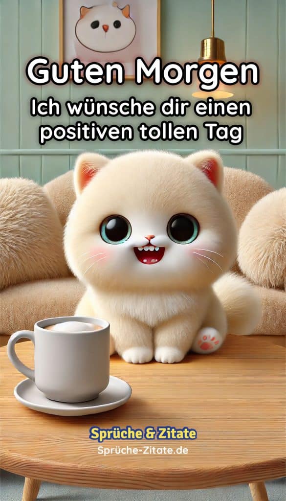 Guten Morgen Bild einer lustigen Katze