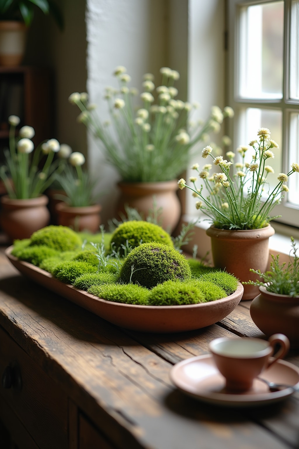 Rustikale Frühlingsdeko Ideen mit Moos-Titel
